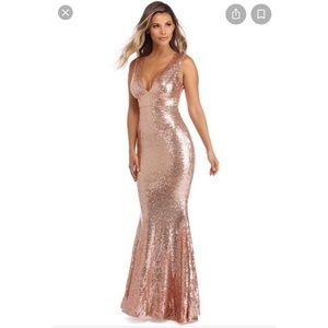 Rose Gold Sequin Mermaid Dress